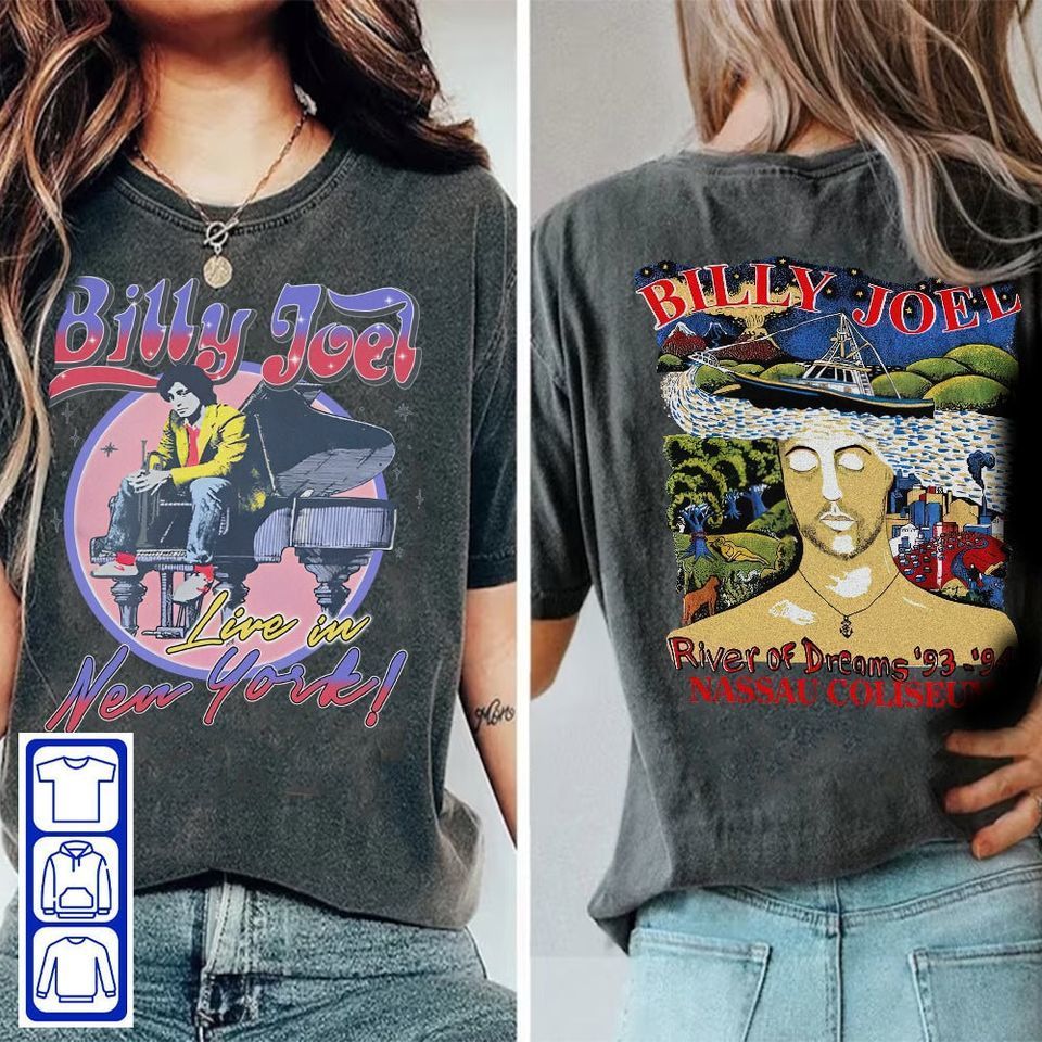 Billy Joel Shirt Billy Joel Tshirt Billy Joel Live In New York 1 Shirt 2 Sided